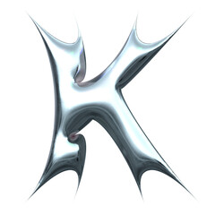 Poster - transparent chrome letter k