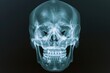© Iftikhar alam - This x-ray image showcases the intricate inner structure of a human skull, providing valuable insights into potential pathologies, 3D X-ray film of a human skull, AI Generated
