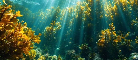 Wall Mural - Kelp forests are mostly found along the Pacific Coast.