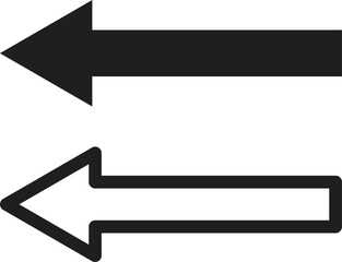Fototapete - Left arrow icon set in two styles . Back arrow icon . Vector illustration
