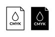 Digital printing icon vector set. Cmyk print symbol