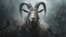 Goat With White Background. Generative Ai