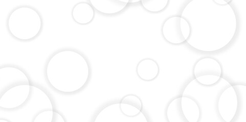 Leinwandbilder - Abstract background with circle white abstract geometric background with soft light white paper circles in design .Gray abstract. Modern design background for report and project presentation template.