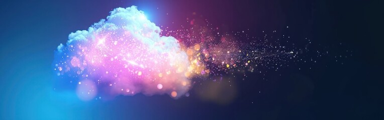 Poster - Abstract background. Colorful magic cloud and lights. Banner.