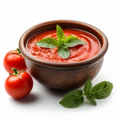 Surrounded by a jar of rich tomatoes are carefully placed props that reinforce the theme and enhance the visual storytelling. Perhaps there are brightly colored fresh tomatoes scattered throughout.