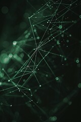 Poster - Abstract polygonal space low poly dark background with connecting dots and lines. Connection structure.