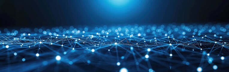 Poster - Abstract digital background. Network connection structure. Big data visualization.