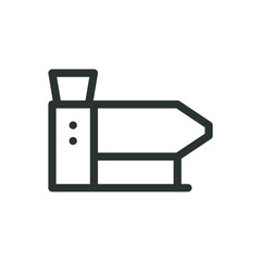 Poster - Feed extruder machine isolated icon, extrusion machine vector symbol with editable stroke