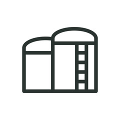 Poster - Grain storage silos isolated icon, silo systems vector symbol with editable stroke