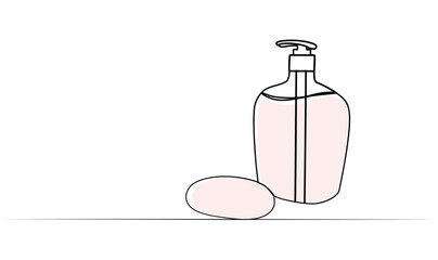 Wall Mural - continuous drawing of soap in one line. vector