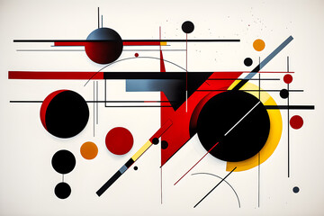Poster - 3D rendering of an abstract  composition. Geometric shapes for presentation or product layout, generative ai