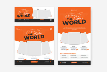 Wall Mural - travel social media template