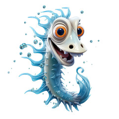 Poster - Ghost Pipefish cartoon character on Transparent Background