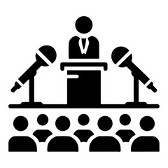 Poster - Podium Icon Vector Person Public Speech for Presentation white background