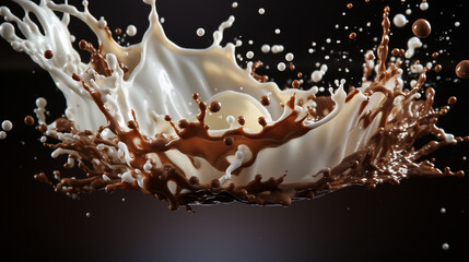 Wall Mural - splash of chocolate or Cocoa. 3d illustration.