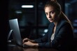shot of a young businesswoman working on a laptop in an office at work