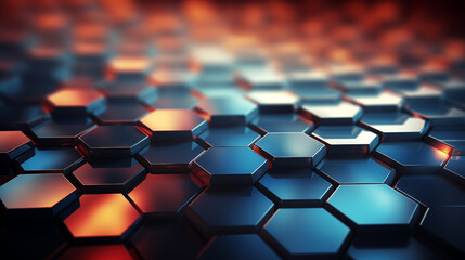 Fototapete - Abstract futuristic background with hexagons.