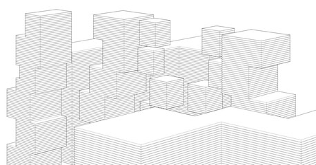 abstract architecture concept 3d rendering