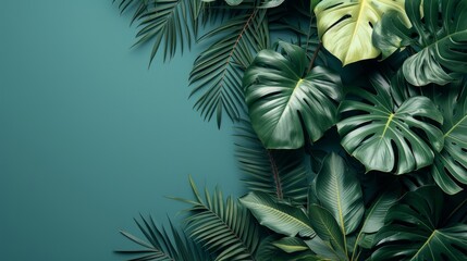 Wall Mural - Minimalist compositions featuring vibrant tropical foliage