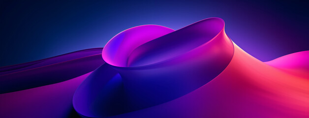 Poster - Purple and pink curved shape with an abstract background