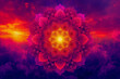 © Wirestock - AI generated illustration of an intricate purple and red design inside a kaleidoscopic mandala