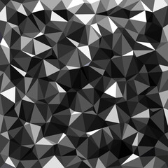 Poster - Low polygons shapes, black background, dark crystals, triangles mosaic, creative origami wallpaper, templates vector design