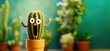 © Philippova - Cartoon cactus character with surprised funny face