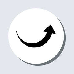 Poster - Curved arrow icon vector. Arrow pointer sign symbol in trendy flat style. Arrow up vector icon illustration in circle isolated on gray background