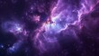 Simplified nebulae and gas clouds blend harmoniously in the cosmic panorama