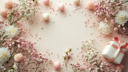 Wall Mural - Minimalist background adorned with subtle birthday accents, emanating understated charm