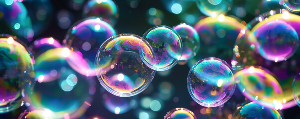 Poster - Cluster of Soap Bubbles in the Air
