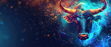 Image Of A Zodiac Taurus Background, With Empty Copy Space 