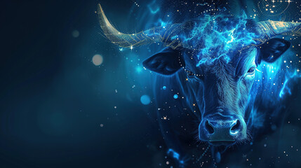 Wall Mural - Image of a Zodiac taurus background, with empty copy space 