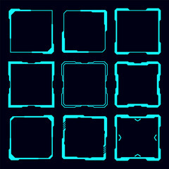 Wall Mural - vector frame hud square shape futuristic interface design element.