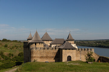 Wall Mural - View of the historic Khotyn fortress on a sunny day. Ukraine