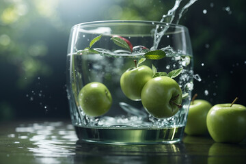 Apples in water