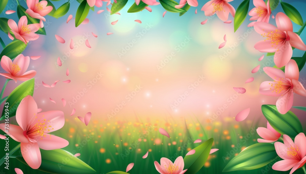 Realistic spring background.with empty space in the middle Stock ...