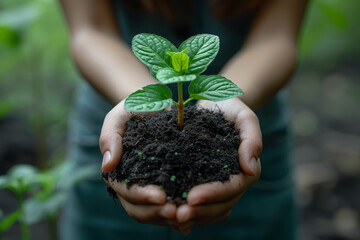 Poster - A businesswoman participating in a corporate social responsibility (CSR) initiative, showcasing commitment to social impact. Concept of corporate social responsibility. Generative Ai.