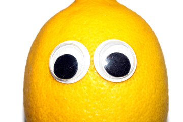 Silly Food Lemon Fruit with Goggly Wobbly Eyes on them