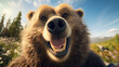 close-up selfie portrait of an amusing bear