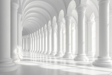 Poster - a series of architectural details in shades of white, capturing the elegance and purity of modern st