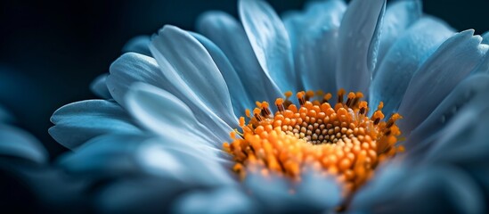 Canvas Print - A close-up photo of a white daisy reveals its yellow center, showcasing the intricate beauty of this herbaceous flowering plant.