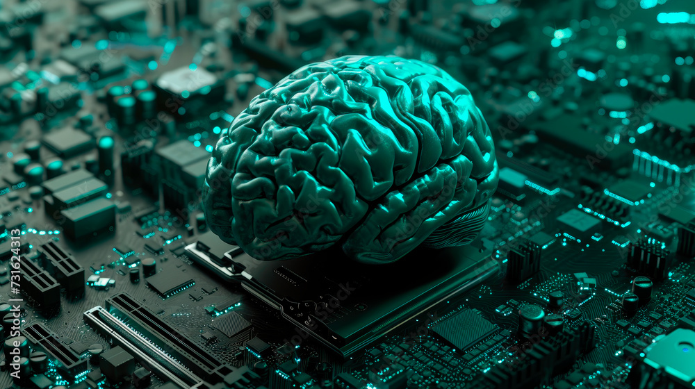 Artificial Intelligence digital brain future technology on computer ...