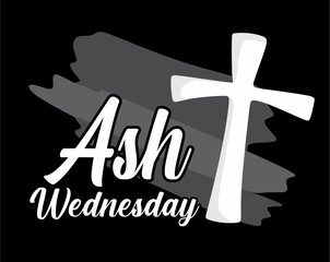 Wall Mural - Celebrate Ash Wednesday with cross
