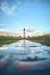 Historic Pathway to Lighthouse at north sea coast. High quality photo