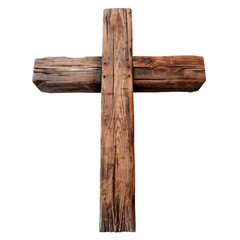 Wall Mural - Old wooden cross Isolated on transparent background, PNG