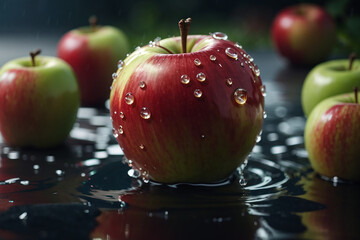 Apples in water