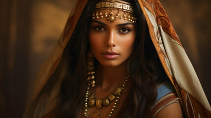 Sticker - Beautiful indian woman in saree and jewelry