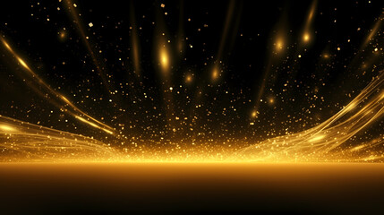 Wall Mural - Award ceremony background, golden glitter light effect decoration and bokeh