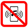 Listening to Music Prohibition Sign | No Music in Phone Sign | Music Restriction